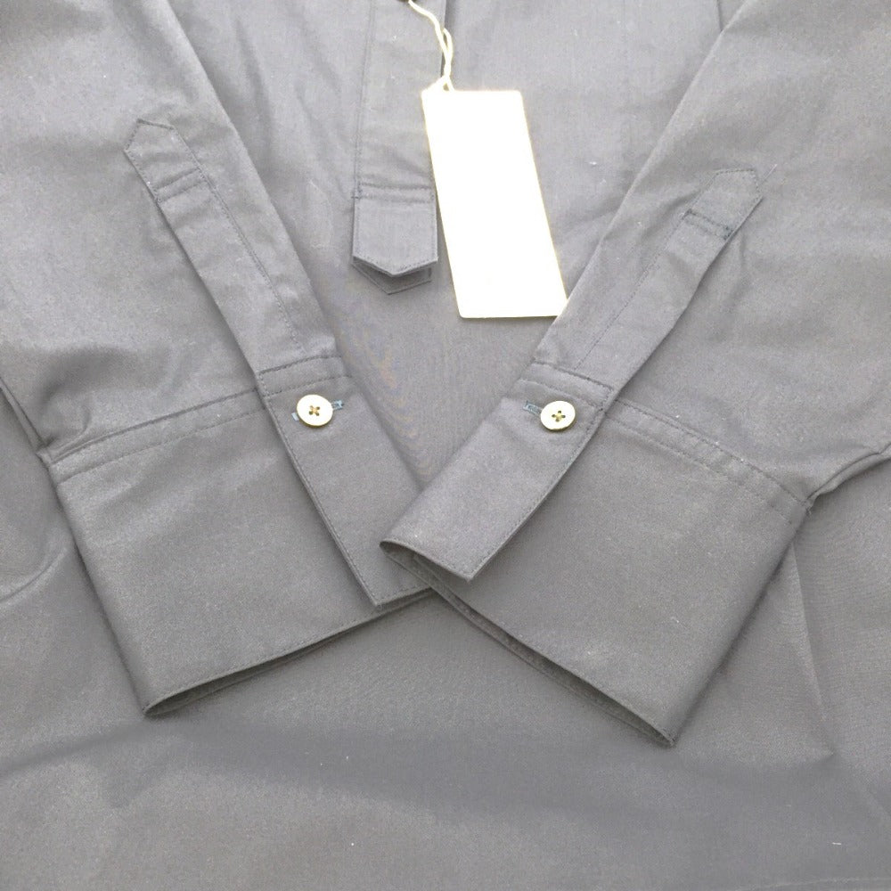 niuhans (ニュアンス) 長袖シャツ #newans ハッシュニュアンス タックデザイン スキッパーネックシャツ ネイビー 1 M 未使用品