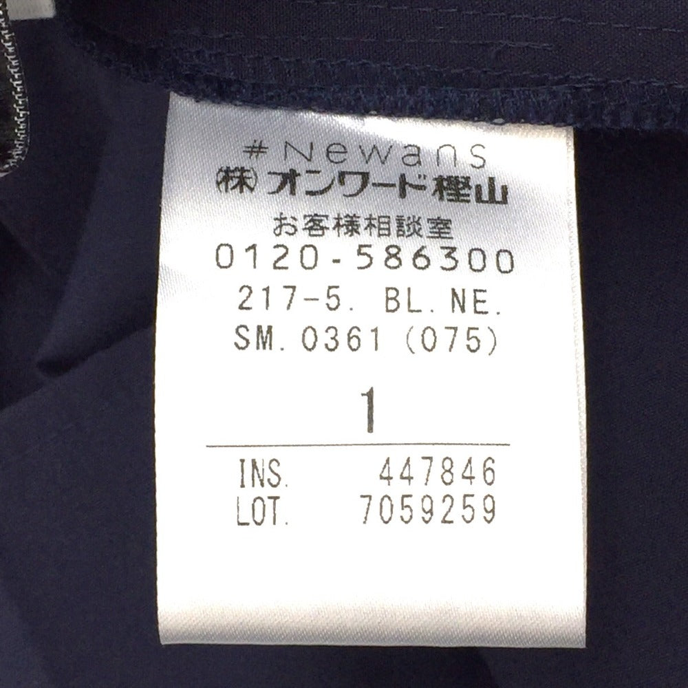 niuhans (ニュアンス) 長袖シャツ #newans ハッシュニュアンス タックデザイン スキッパーネックシャツ ネイビー 1 M 未使用品