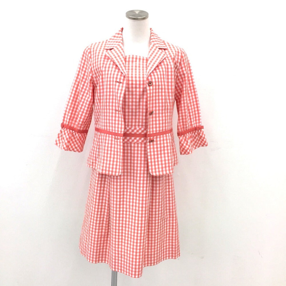 courreges (クレージュ) セットアップ courreges セットアップ チェック サーモンピンク 38 美品