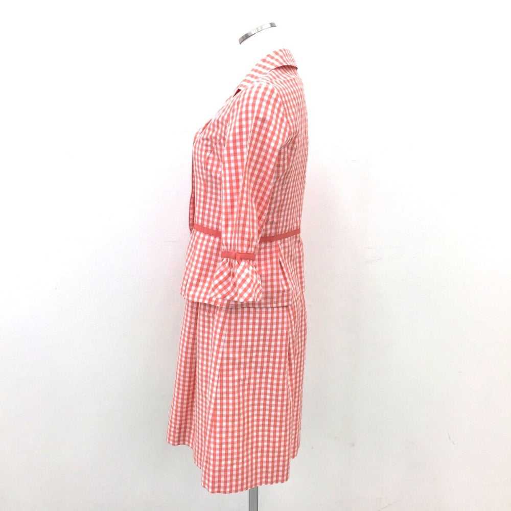 courreges (クレージュ) セットアップ courreges セットアップ チェック サーモンピンク 38 美品