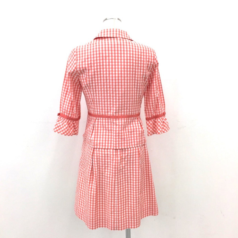 courreges (クレージュ) セットアップ courreges セットアップ チェック サーモンピンク 38 美品