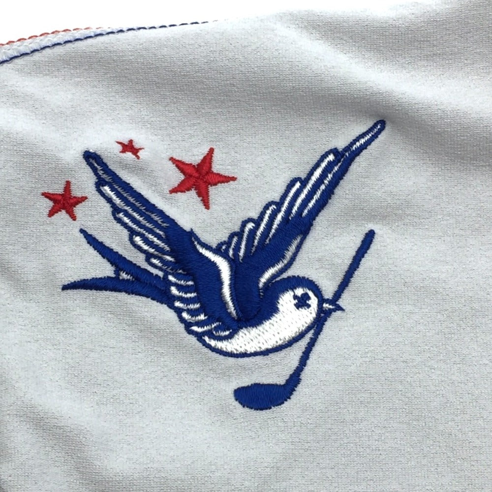 Russeluno (ラッセルノ) ポロシャツ Russeluno　ゴルフ　ポロシャツ　L　ライトグレー×トリコロール 美品
