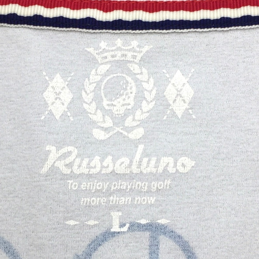 Russeluno (ラッセルノ) ポロシャツ Russeluno　ゴルフ　ポロシャツ　L　ライトグレー×トリコロール 美品