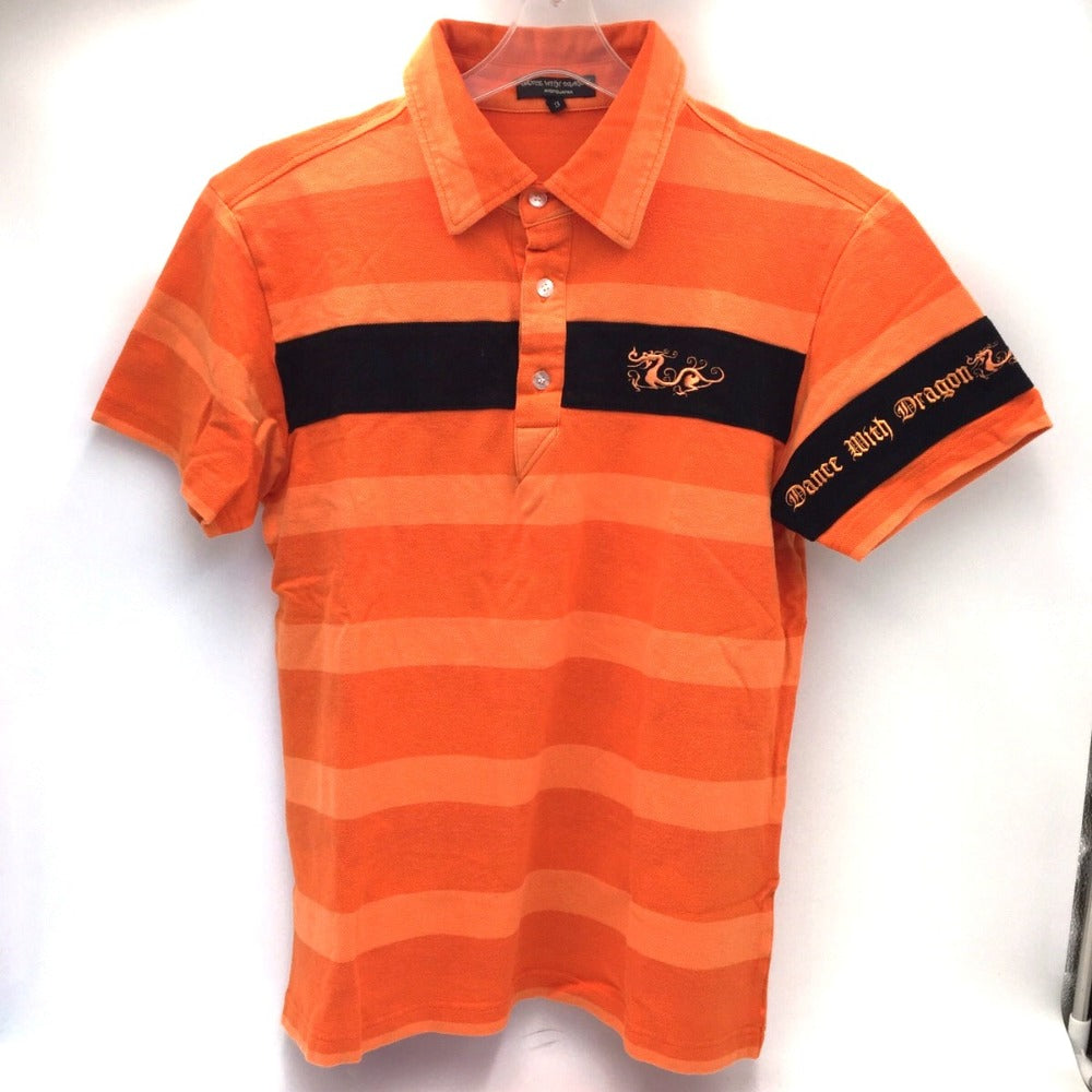 DANCE WITH DRAGON (ダンスウィズドラゴン) ポロシャツ DanceWithDragon　ゴルフウェア　ポロシャツ　オレンジ　3　L　D1-144304 美品