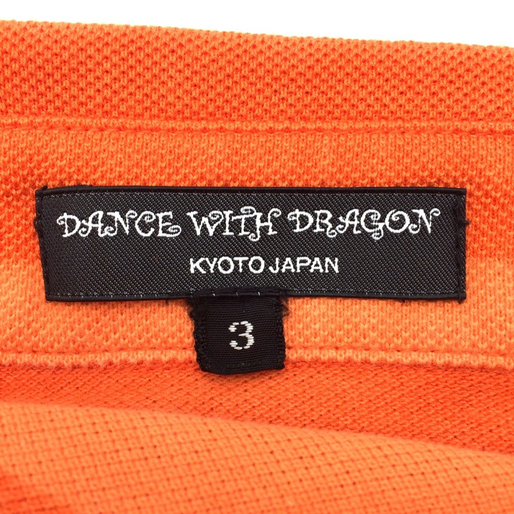 DANCE WITH DRAGON (ダンスウィズドラゴン) ポロシャツ DanceWithDragon　ゴルフウェア　ポロシャツ　オレンジ　3　L　D1-144304 美品