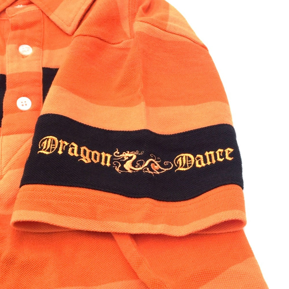 DANCE WITH DRAGON (ダンスウィズドラゴン) ポロシャツ DanceWithDragon　ゴルフウェア　ポロシャツ　オレンジ　3　L　D1-144304 美品