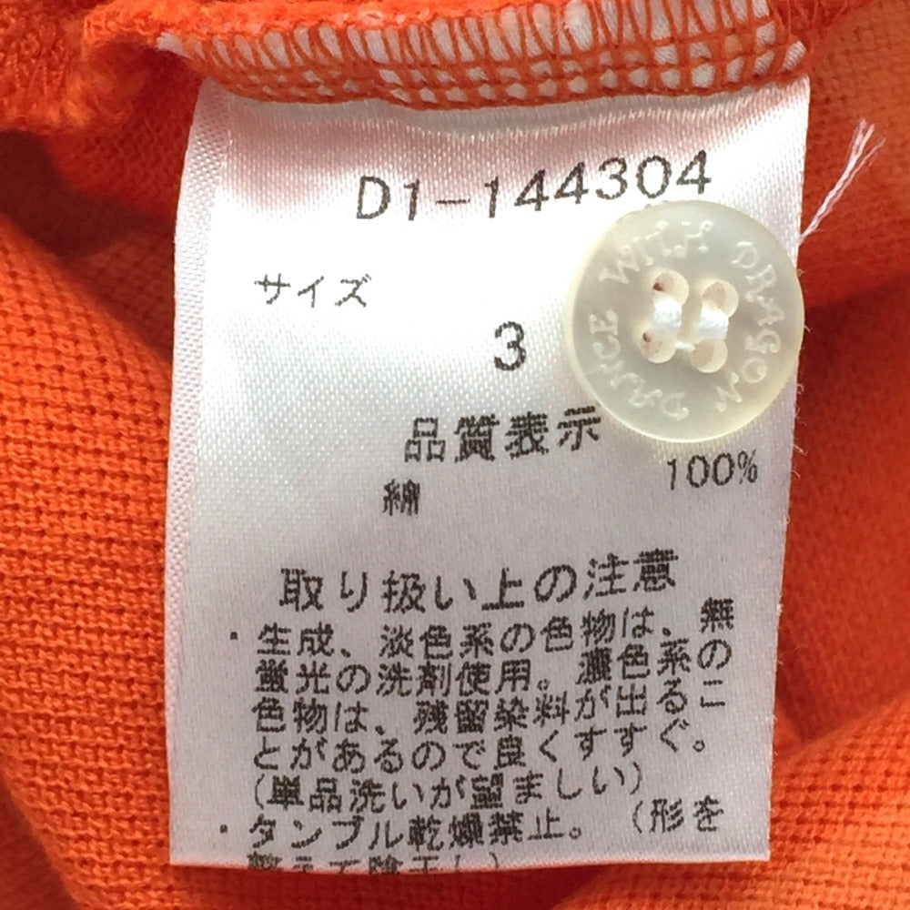 DANCE WITH DRAGON (ダンスウィズドラゴン) ポロシャツ DanceWithDragon　ゴルフウェア　ポロシャツ　オレンジ　3　L　D1-144304 美品