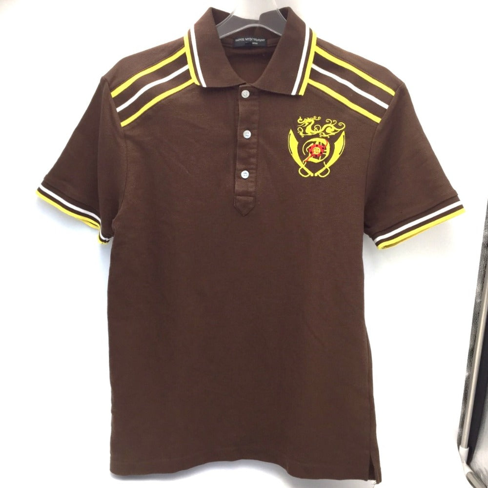DANCE WITH DRAGON (ダンスウィズドラゴン) ポロシャツ DanceWithDragon　ゴルフウェア　ポロシャツ　ブラウン　M　D1-125301 美品