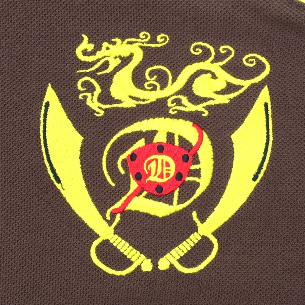 DANCE WITH DRAGON (ダンスウィズドラゴン) ポロシャツ DanceWithDragon　ゴルフウェア　ポロシャツ　ブラウン　M　D1-125301 美品
