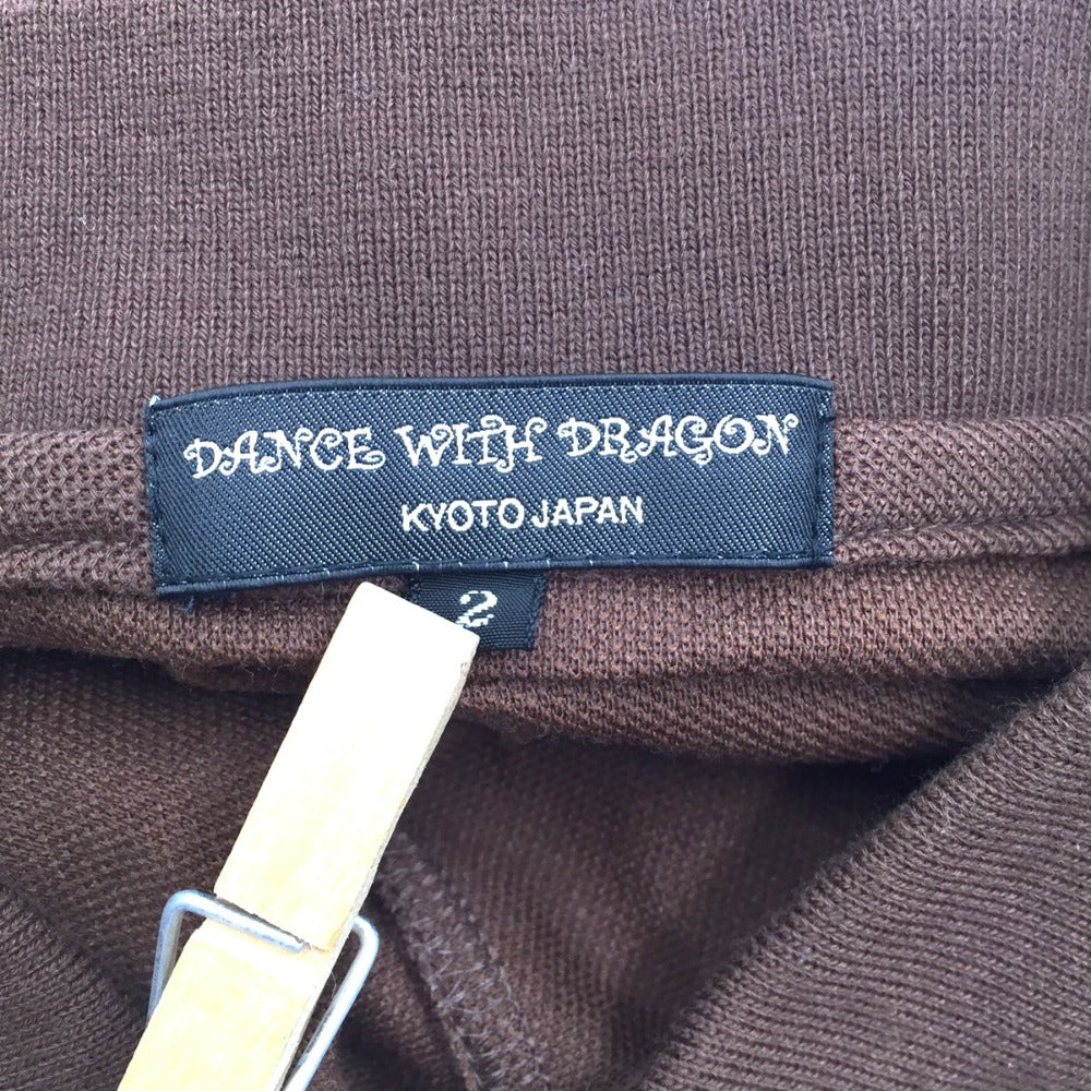 DANCE WITH DRAGON (ダンスウィズドラゴン) ポロシャツ DanceWithDragon　ゴルフウェア　ポロシャツ　ブラウン　M　D1-125301 美品