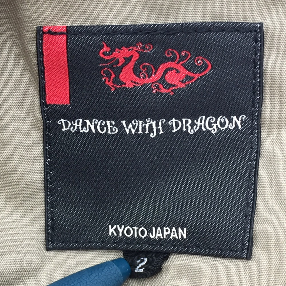 DANCE WITH DRAGON (ダンスウィズドラゴン) ゴルフウェア パンツ ベージュ オレンジステッチ 2 M D1-410101
