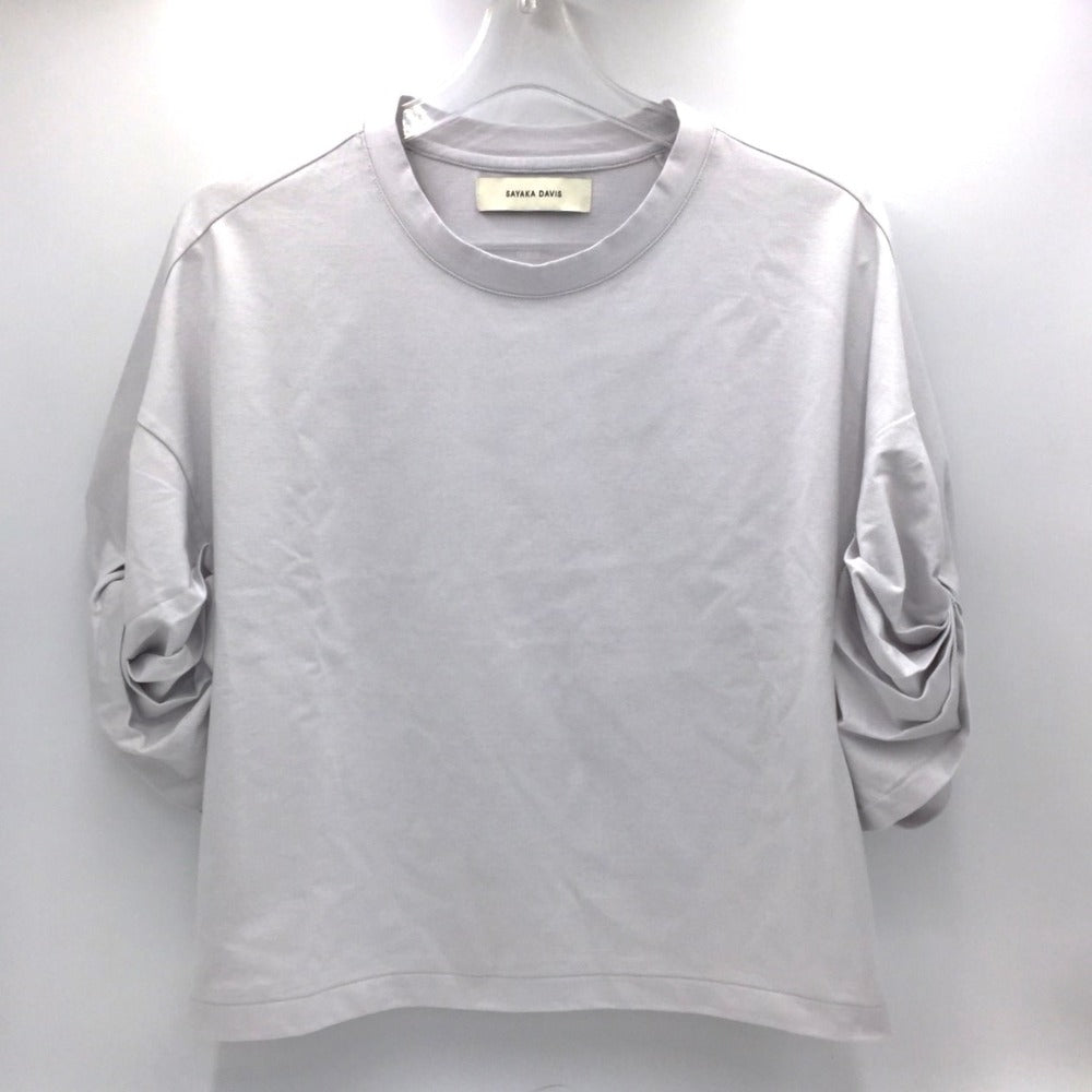SAYAKADAVIS (サヤカディヴィス) 半袖Ｔシャツ SAYAKA DAVIS　ツイストスリーブ Tシャツ　SCS36-0CJ　XS　ライトグレー 美品