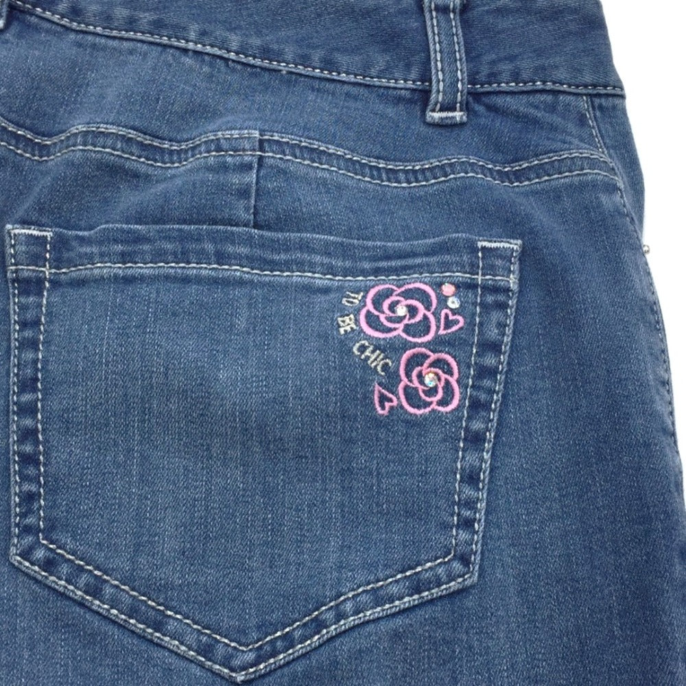 TO BE CHIC (トゥービーシック) デニムパンツ TO BE CHIC　デニムストレッチパンツ　44　XL　ライトブルー　W7R04-121-24 美品