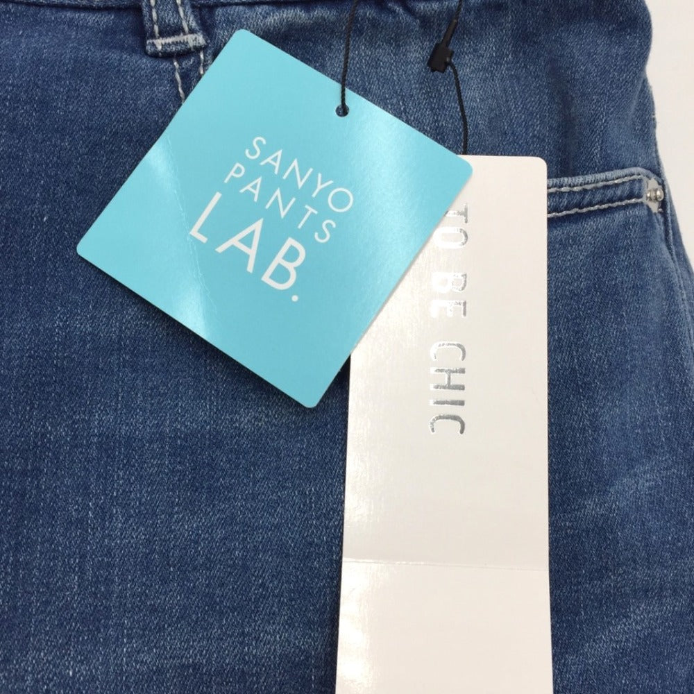TO BE CHIC (トゥービーシック) デニムパンツ TO BE CHIC　デニムストレッチパンツ　44　XL　ライトブルー　W7R04-121-24 美品