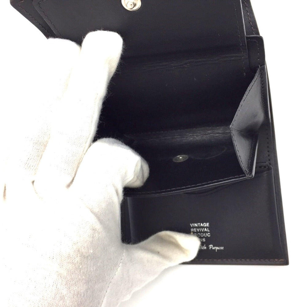 三つ折り財布 Vintage Revival Productions　縦づかい財布　ダークブラウン　三つ折り財布 美品