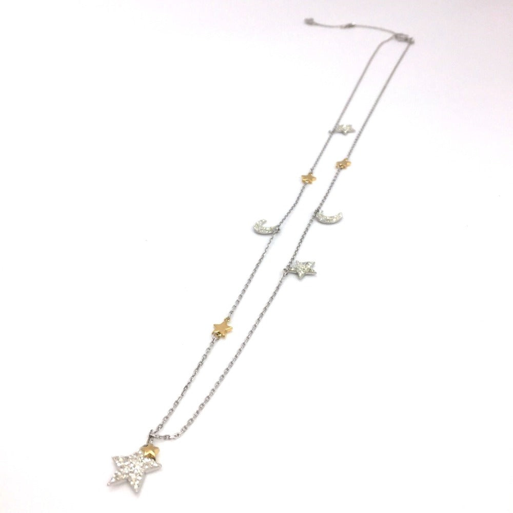 SWAROVSKI (スワロフスキー) ネックレス SWAROVSKI　メタルクリスタルムーン　スターネックレス　219869 美品