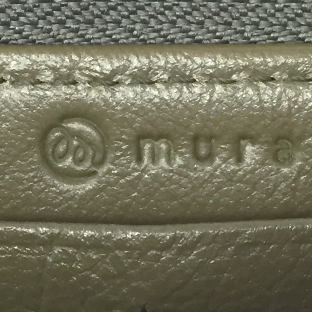 長財布 mura　イタリアンレザー シュリンクレザー スキミング防止機能付き ラウンドファスナー 長財布　グリーン　ST-831W4 美品