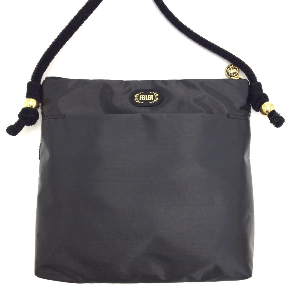 FEILER (フェイラー) ショルダーバッグ FEILER　ショルダーバッグ　フラワー×ブラック 美品