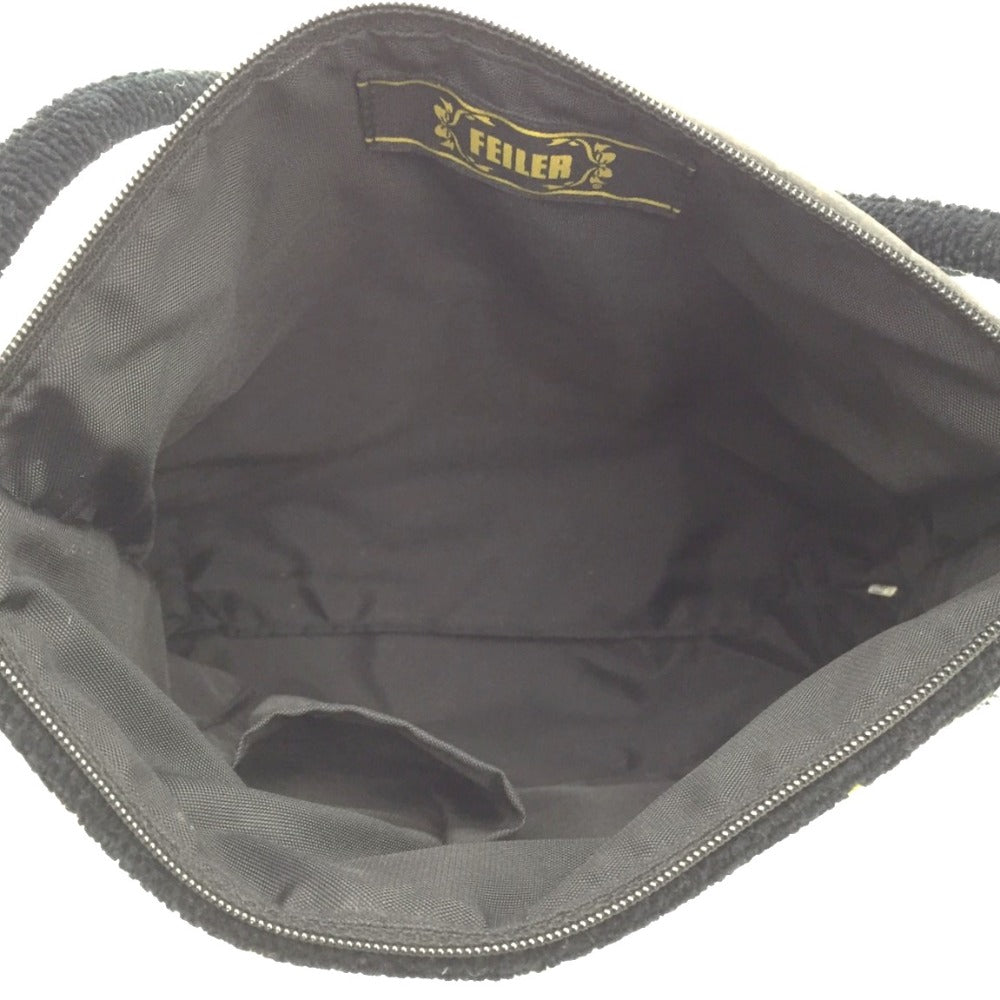 FEILER (フェイラー) ショルダーバッグ FEILER　ショルダーバッグ　フラワー×ブラック 美品