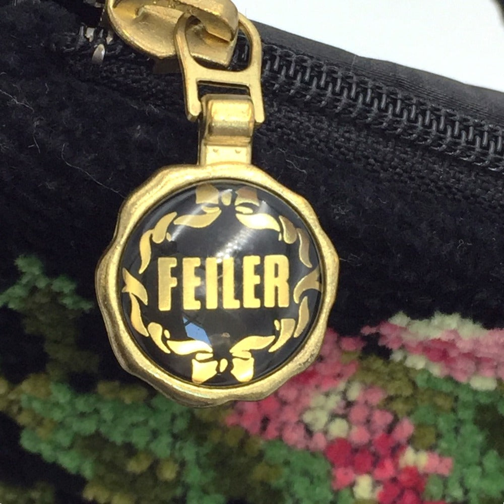 FEILER (フェイラー) ショルダーバッグ FEILER　ショルダーバッグ　フラワー×ブラック 美品