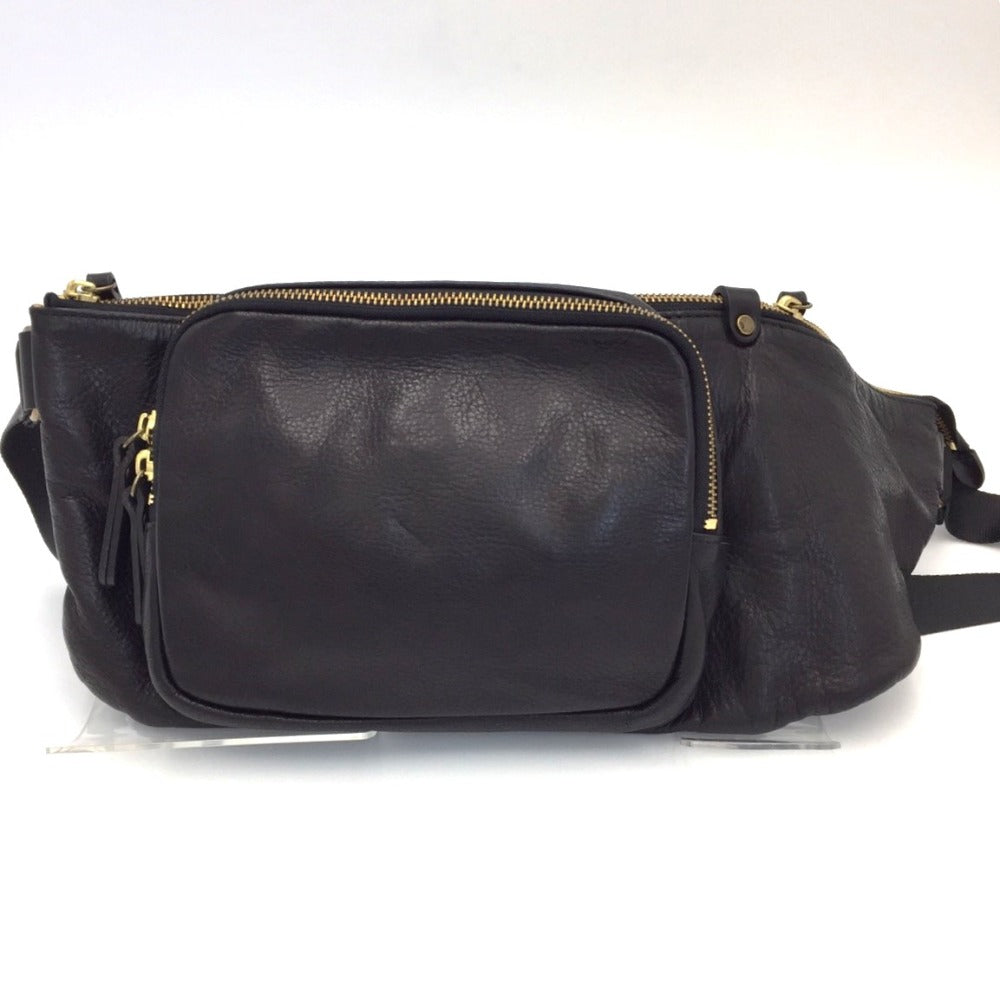 ウエストバッグ レザー ボディバッグ　ウエストバッグ　ブラック 美品