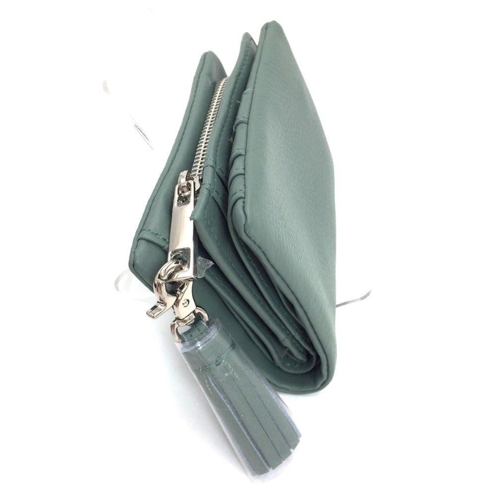 BEAU'RE (ビュレ) 二つ折り財布 BEAURE　カウレザー タッセル付き二つ折り財布　B-21121　サックス B-21121 未使用品