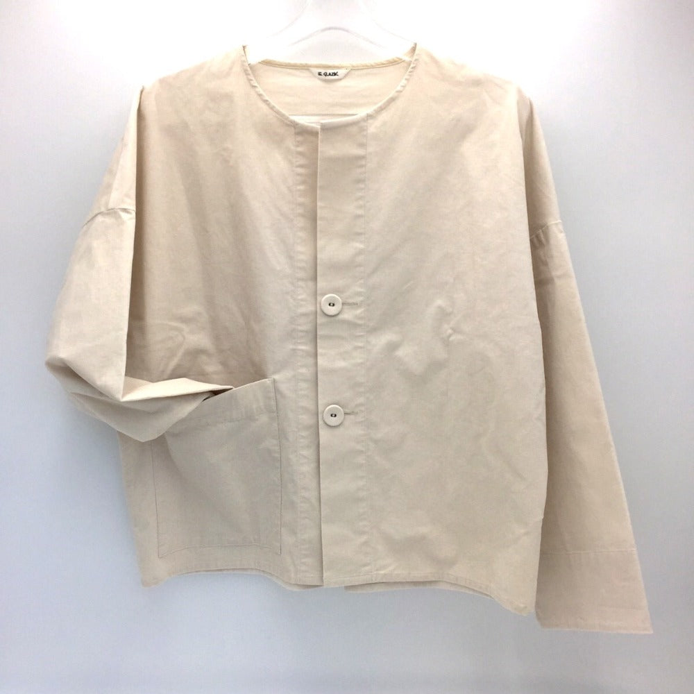LE GLAZIK (ルグラジック) アウターその他 LE GLAZIK　コーデュロイ ノーカラージャケット　アイボリー　36　JL-3721 JL-3721 美品