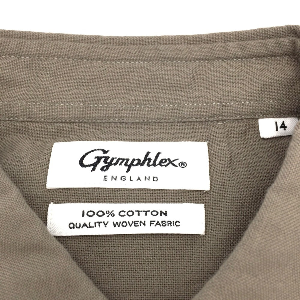 GYMPHLEX (ジムフレックス) 長袖シャツ Gymphlex ワイド ボタンダウンシャツ　カーキグレー　14　GY-B0004　LOX GY-B0004 未使用品