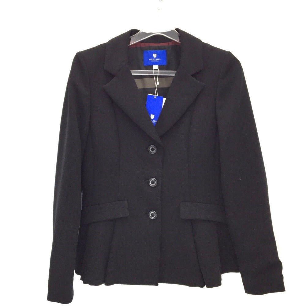 BLUE LABEL CRESTBRIDGE (ブルーレーベルクレストブリッジ) テーラードジャケット BLUE LABEL CRESTBRIDGE　ペプラムジャケット　ブラック　38　55F07-112-09 未使用品