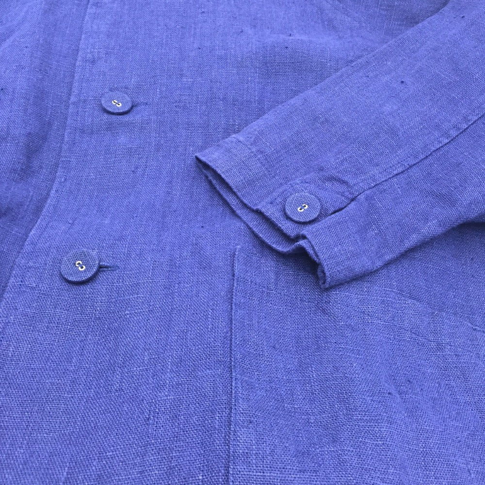 fog linen work (フォグリネンワーク) ステンカラーコート リネンロングコート　ネイビー　C85516