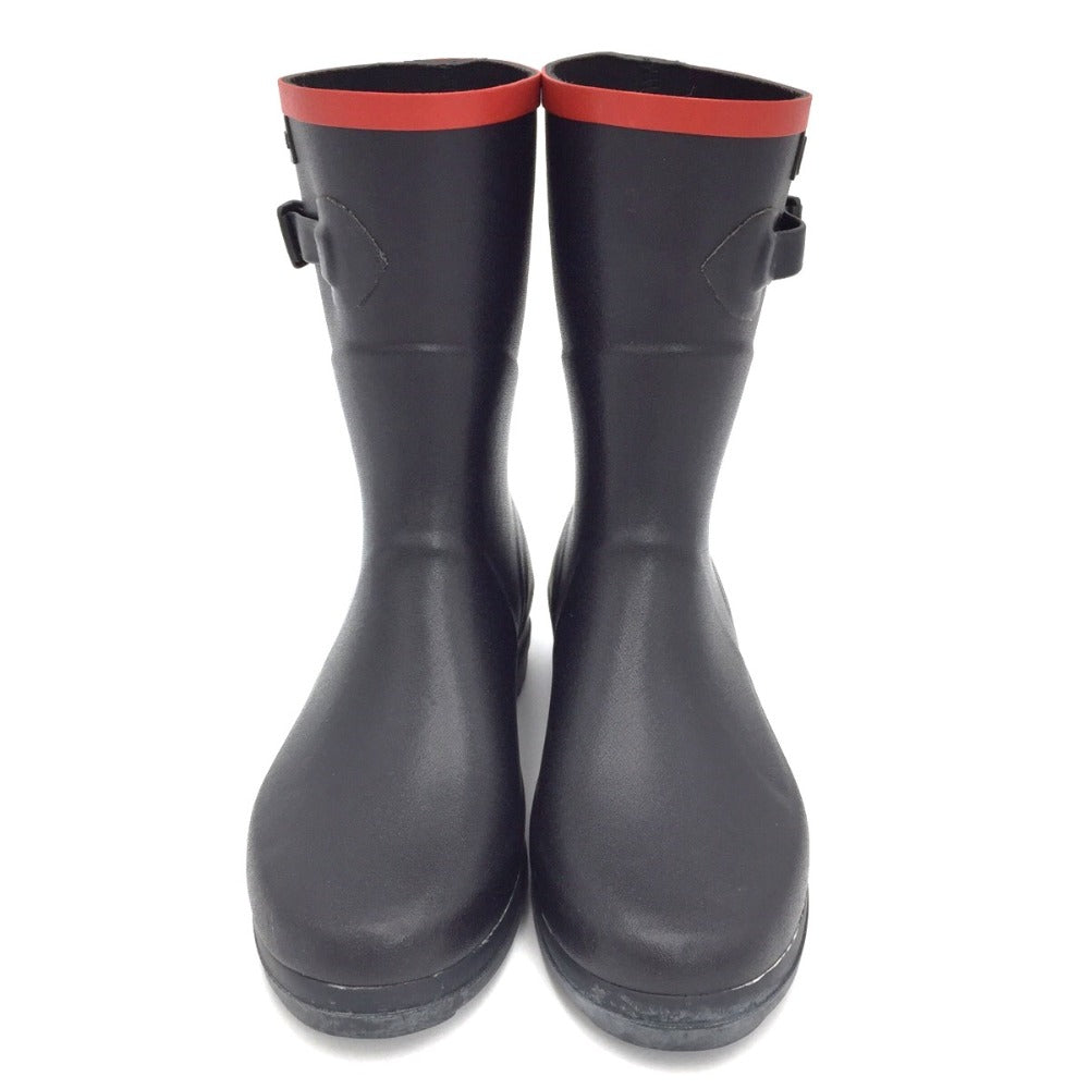AIGLE (エーグル) レインブーツ AIGLE　レインブーツ　レインシューズ　ミドル丈　ブラック×レッド　37　23.5cm 長さ26.5cm 美品