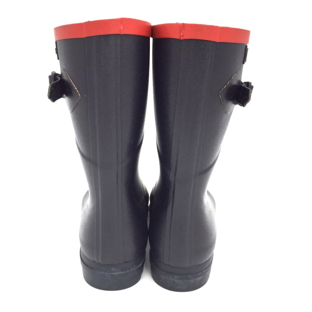AIGLE (エーグル) レインブーツ AIGLE　レインブーツ　レインシューズ　ミドル丈　ブラック×レッド　37　23.5cm 長さ26.5cm 美品
