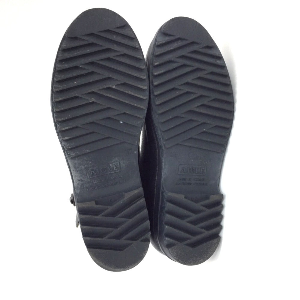 AIGLE (エーグル) レインブーツ AIGLE　レインブーツ　レインシューズ　ミドル丈　ブラック×レッド　37　23.5cm 長さ26.5cm 美品