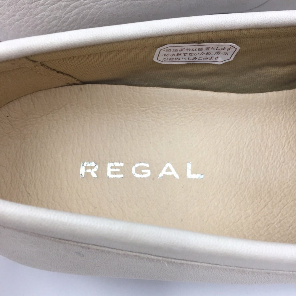 REGAL (リーガル) レザーシューズ REGAL　ビット付きフラットシューズ　22.0cm　アイボリー　F72K 長さ24cm 美品