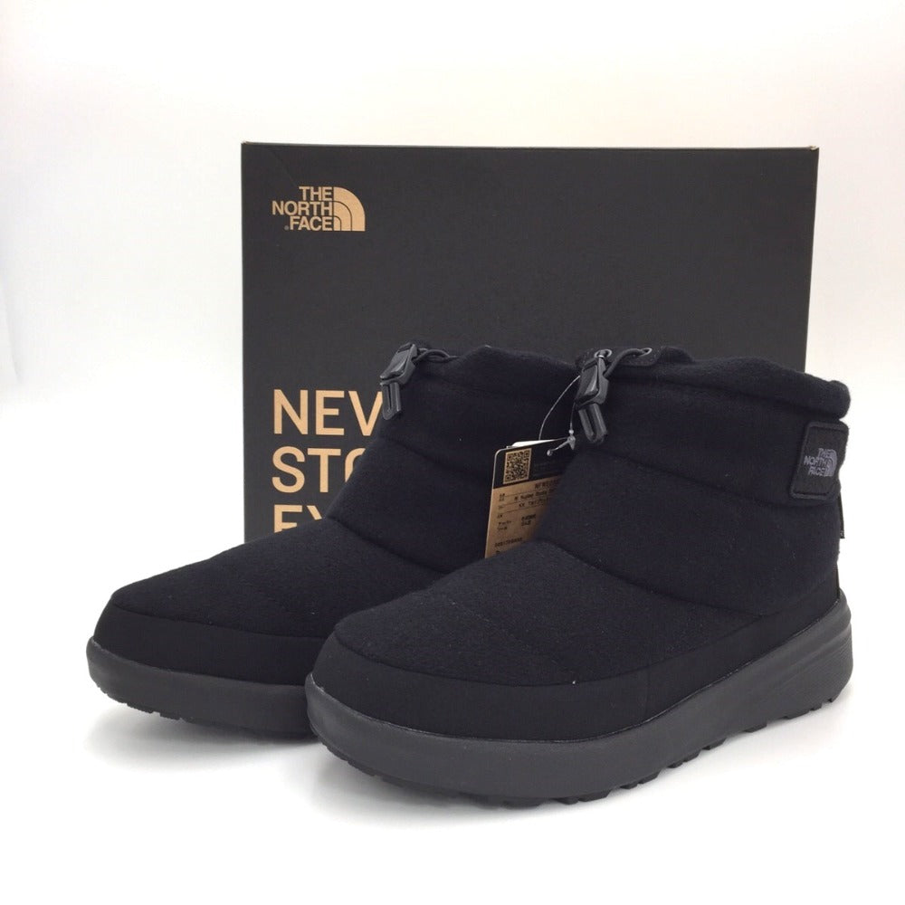 THE NORTH FACE (ザ・ノースフェイス) ブーツ THE NORTH FACE ヌプシ ブーティ WP ロゴ ショート　ブラック　25.0cm　ウール NFW52280 長さ29.5cm 未使用品
