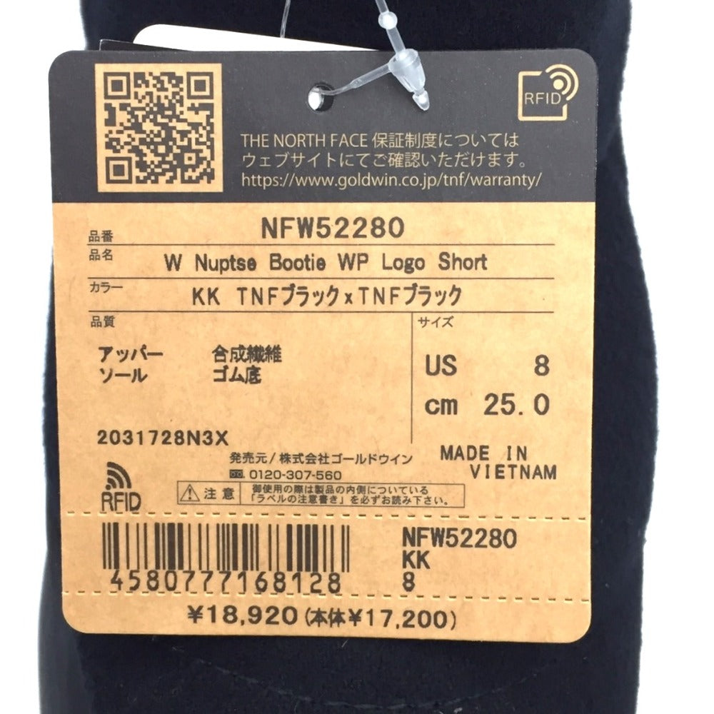 THE NORTH FACE (ザ・ノースフェイス) ブーツ THE NORTH FACE ヌプシ ブーティ WP ロゴ ショート　ブラック　25.0cm　ウール NFW52280 長さ29.5cm 未使用品