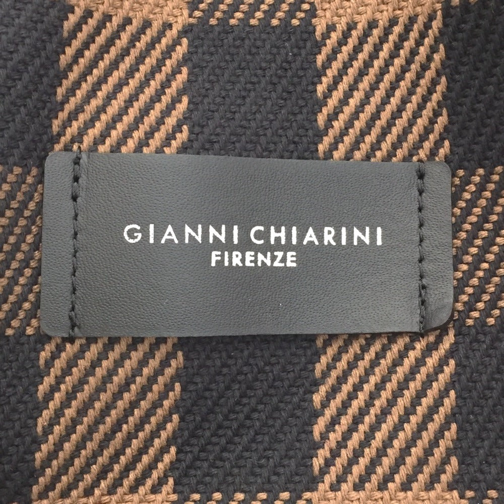 GIANNI CHIARINI (ジャンニキャリーニ) トートバッグ GIANNI CHIARINI　マルチェッラ M　ブラウン×ブラック　ブロックチェック 美品