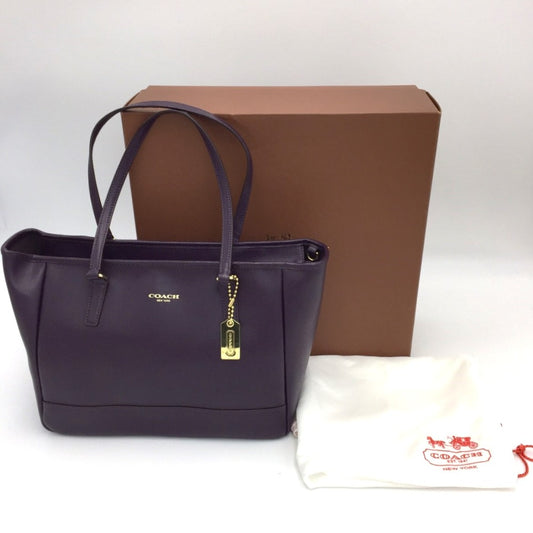 COACH (コーチ) トートバッグ COACH　レザー2wayトートバッグ　パープル　23578 美品