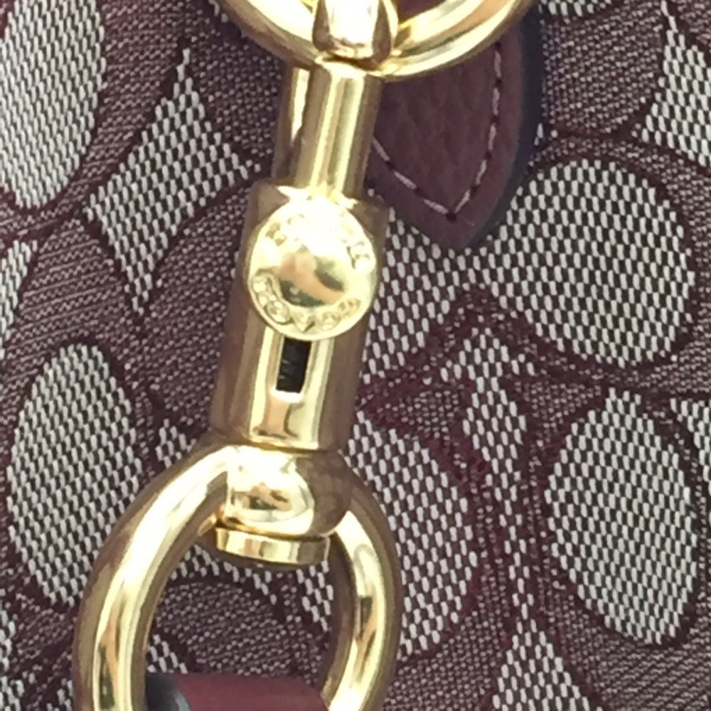 COACH (コーチ) トートバッグ COACH　デプシー2wayトートバッグ40　シグネチャージャガード ウィズ ストライプ＆コーチパッチ　C8418 美品