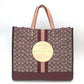 COACH (コーチ) トートバッグ COACH　デプシー2wayトートバッグ40　シグネチャージャガード ウィズ ストライプ＆コーチパッチ　C8418 美品