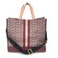 COACH (コーチ) トートバッグ COACH　デプシー2wayトートバッグ40　シグネチャージャガード ウィズ ストライプ＆コーチパッチ　C8418 美品