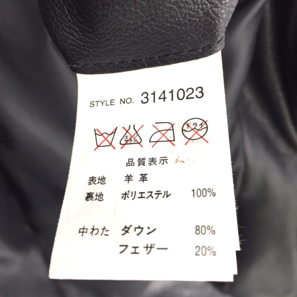 schott (ショット) ダウンジャケット schott　ラムレザーダウンジャケット　ライダースジャケット　ブラック　L　3141023 美品