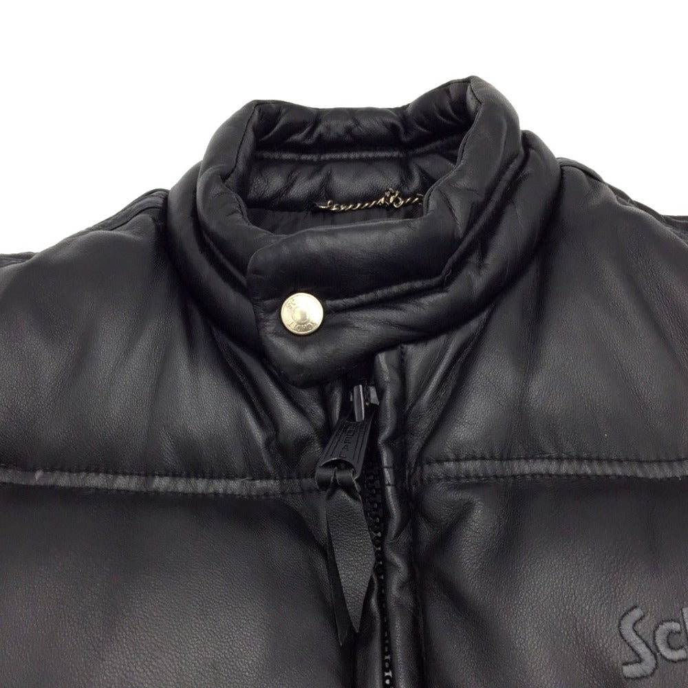schott (ショット) ダウンジャケット schott　ラムレザーダウンジャケット　ライダースジャケット　ブラック　L　3141023 美品