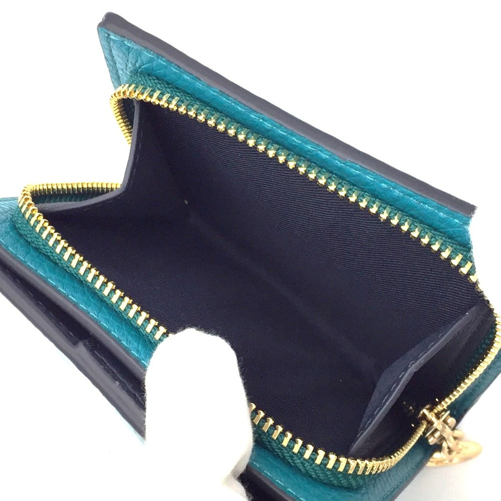 COACH (コーチ) 二つ折り財布 COACH　二つ折り財布　C2862　エメラルドグリーン 美品