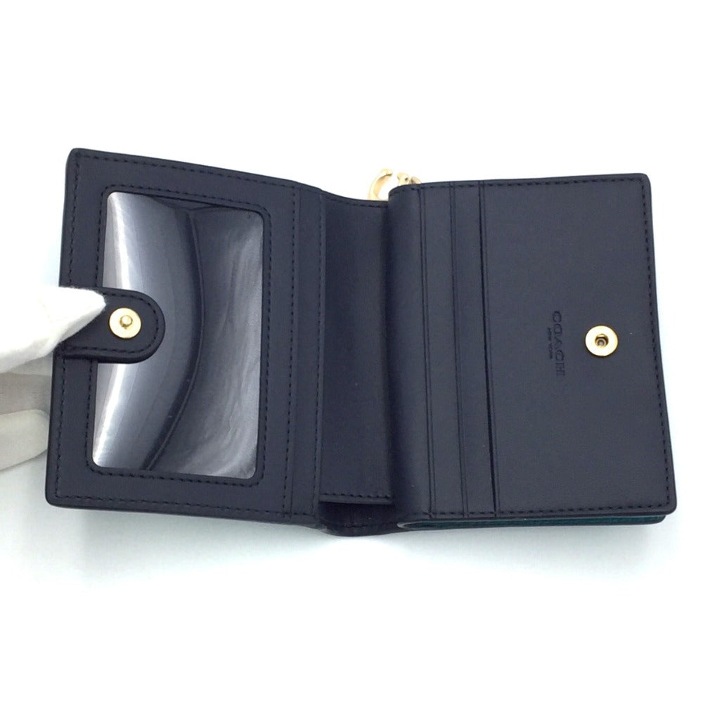 COACH (コーチ) 二つ折り財布 COACH　二つ折り財布　C2862　エメラルドグリーン 美品