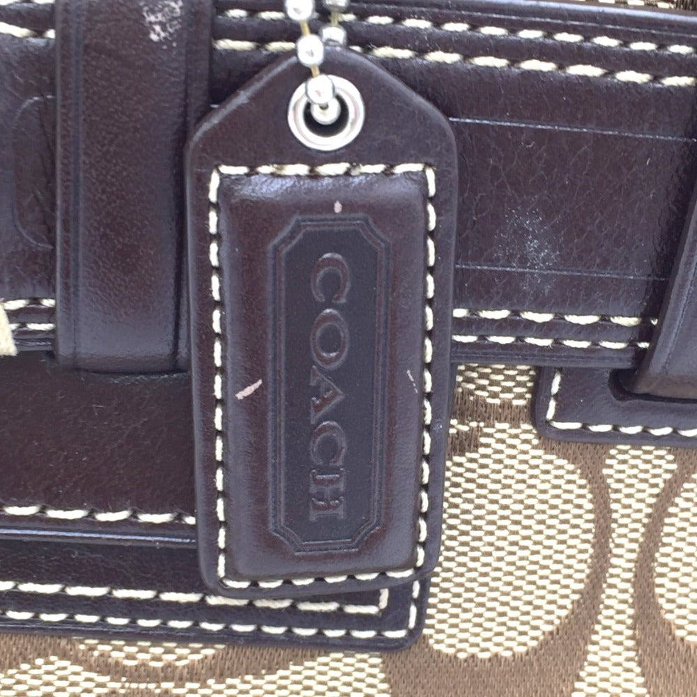 COACH (コーチ) ハンドバッグ COACH　ハンプトンズ シグネチャー　ハンドバッグ　トートバッグ　10245　ブラウン 美品