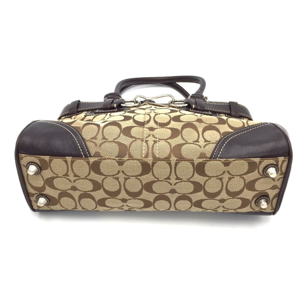 COACH (コーチ) ハンドバッグ COACH　ハンプトンズ シグネチャー　ハンドバッグ　トートバッグ　10245　ブラウン 美品