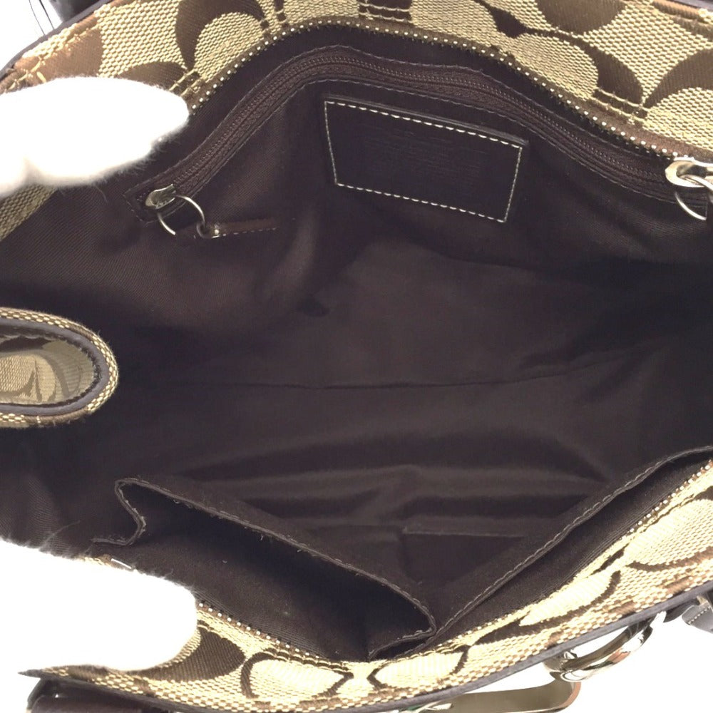 COACH (コーチ) ハンドバッグ COACH　ハンプトンズ シグネチャー　ハンドバッグ　トートバッグ　10245　ブラウン 美品
