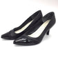 MELMO (メルモ) パンプス MELMO　ポインテッド トゥ 素材コンビ　パンプス　ブラックコンビ　23.5cm　7293 長さ22.5cm 未使用品
