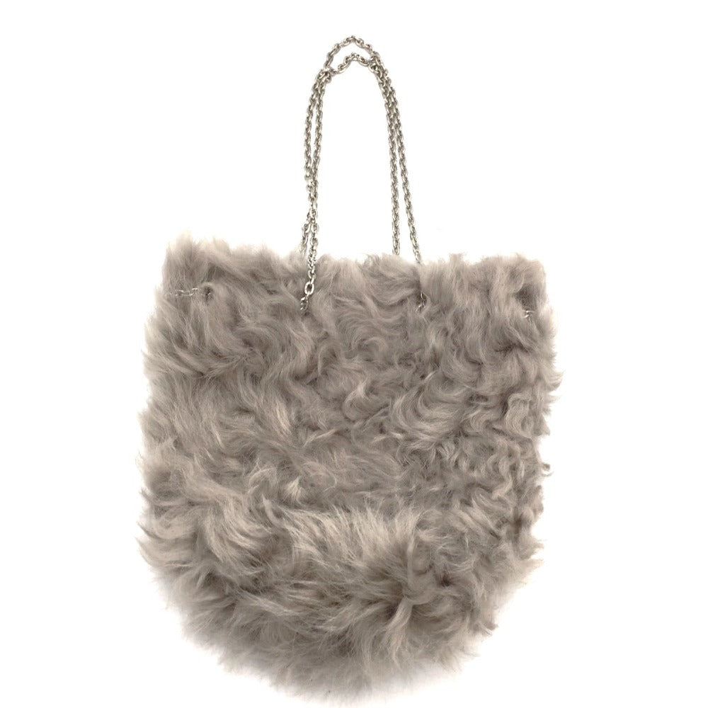 ハンドバッグ CARUS×eclat　チェーン付きファーバッグ　グレージュ　RAGGIO　ムートン 美品